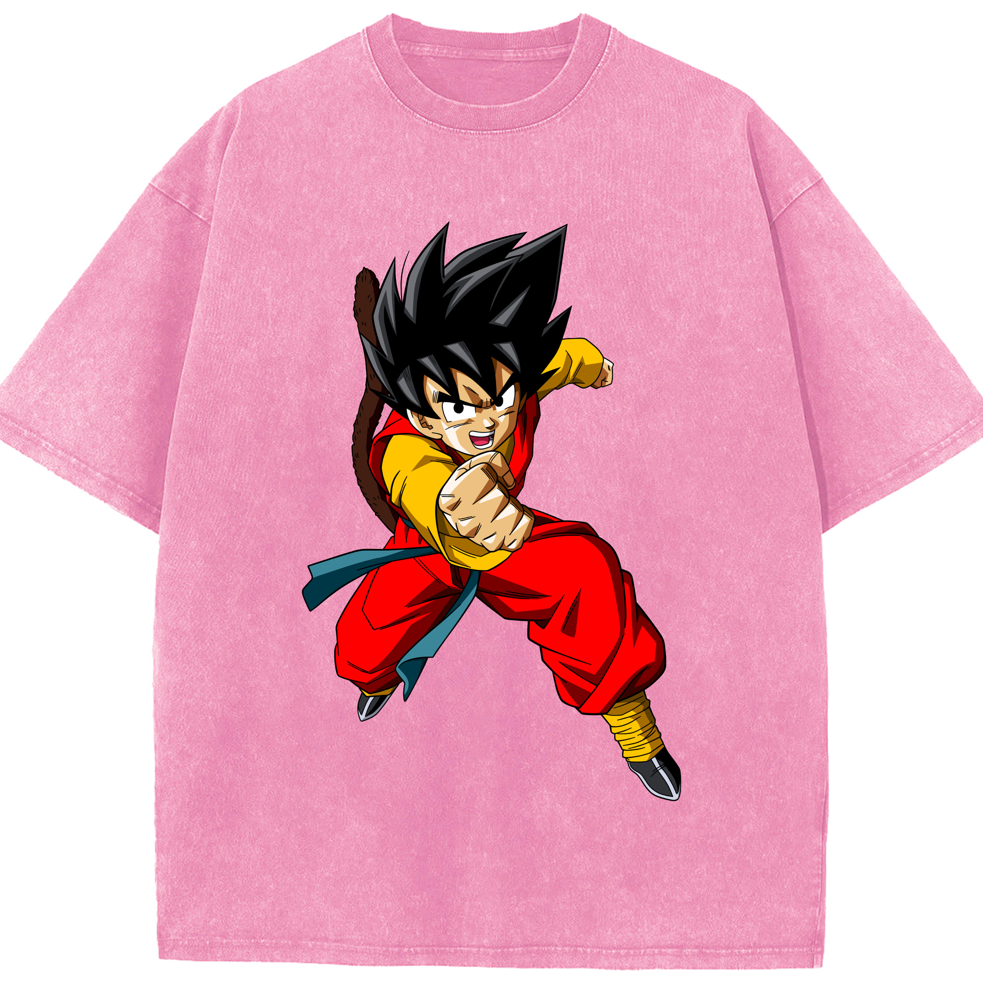 （画像用） ドラゴンボール 孫悟空（そん ごくう）Son Goku カカロット DRAGON BALL Kakarotto 綿100% ヴィンテージ風 半袖Tシャツ（フロントプリント）